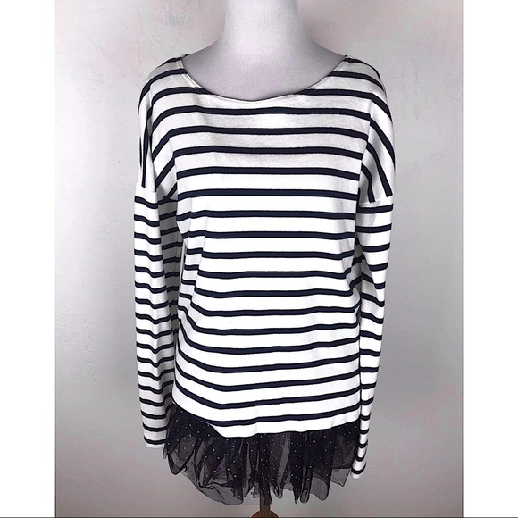 J.Crew for Net A Porter Stripe Tulle Trim Top - Picture 3 of 4